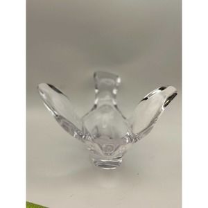 Vtg Princess House Fine French Crystal Bird In Flight‎ Dove Figurine Candy Bowl